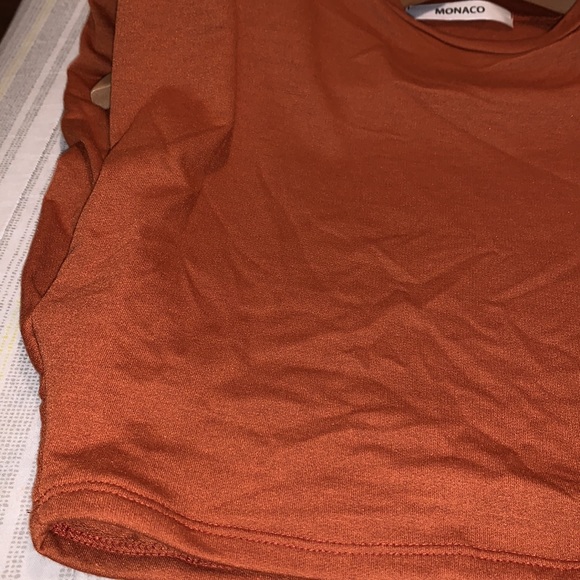 Womens MONACO cropped shoulder padded T-Shirt - Picture 3 of 8